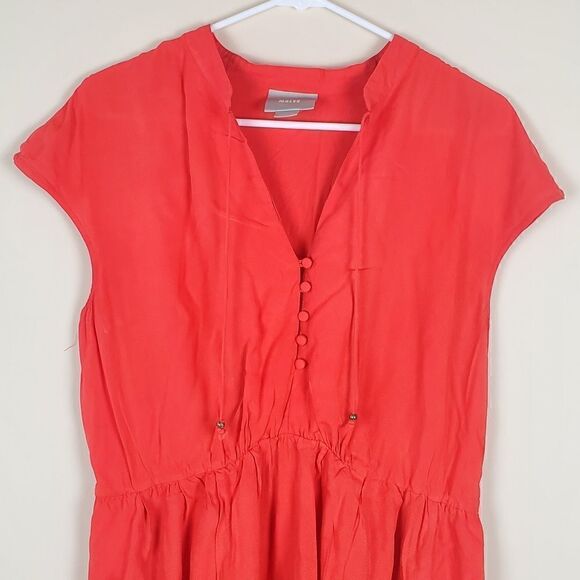 Maeve Anthropologie Red Orange Dress - Picture 2 of 6